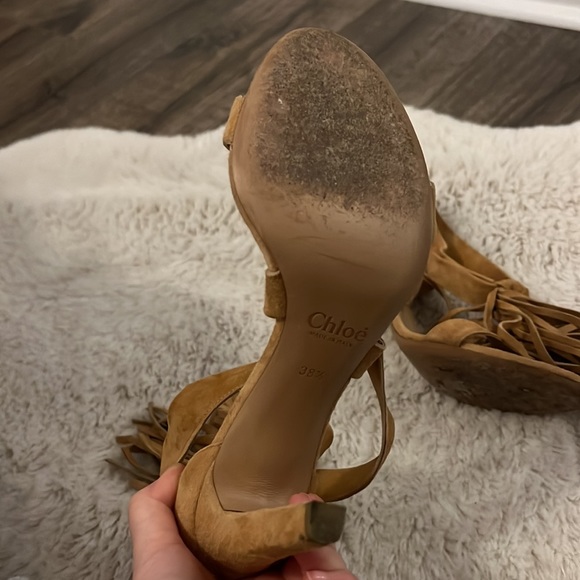 Chloe suede fringe  sandal - Picture 5 of 9